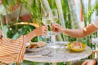 Mindful vegan dining moment at The Coco Café in Aruba, part of a health-focused vacation at Boardwalk Boutique Hotel Aruba.