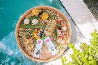 Floating breakfast from The Coco Café in the Plunge Pool Casita