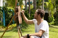 Armando Goedgedrag live painting session in the garden