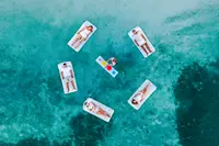 Floating ocean sound bath at Palm Beach Aruba 