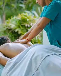 Massage on casita patio