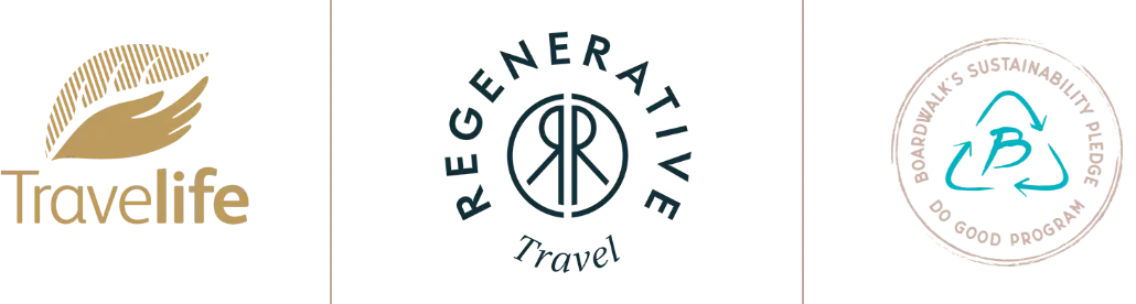 Travelife, Regenerative Travel & Boardwalk Sustainability Pledge - Do Good Program logo's